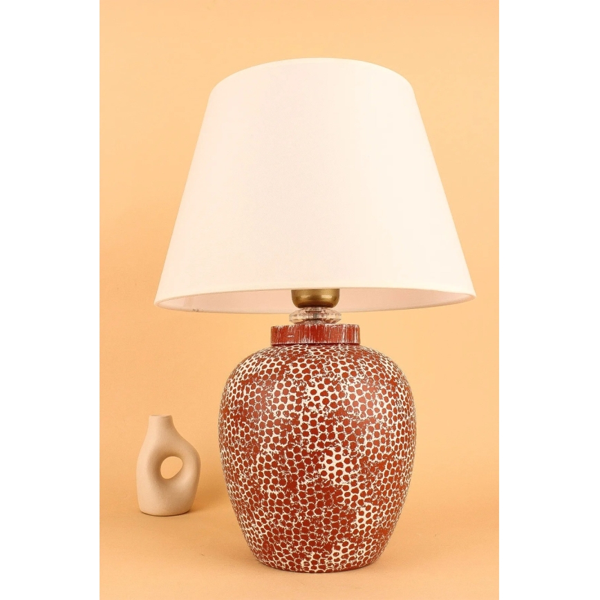 Stolná lampa RAMZES 1xE27/40W/230V krémová/červená