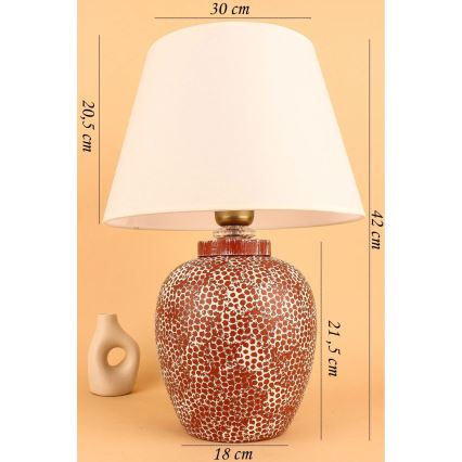 Stolná lampa RAMZES 1xE27/40W/230V krémová/červená