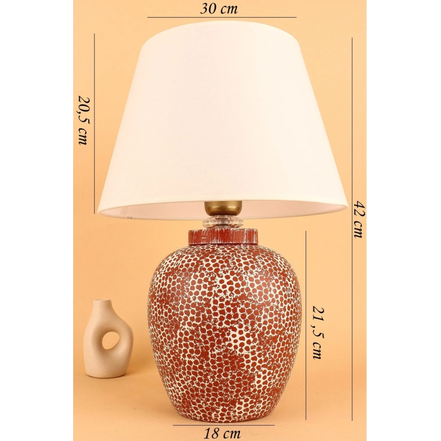 Stolná lampa RAMZES 1xE27/40W/230V krémová/červená