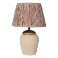 Stolná lampa RAMZES 1xE27/40W/230V krémová/hnedá