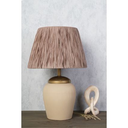 Stolná lampa RAMZES 1xE27/40W/230V krémová/hnedá