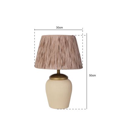 Stolná lampa RAMZES 1xE27/40W/230V krémová/hnedá