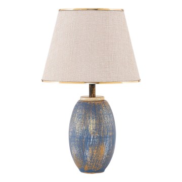 Stolná lampa RAMZES 1xE27/40W/230V krémová/modrá