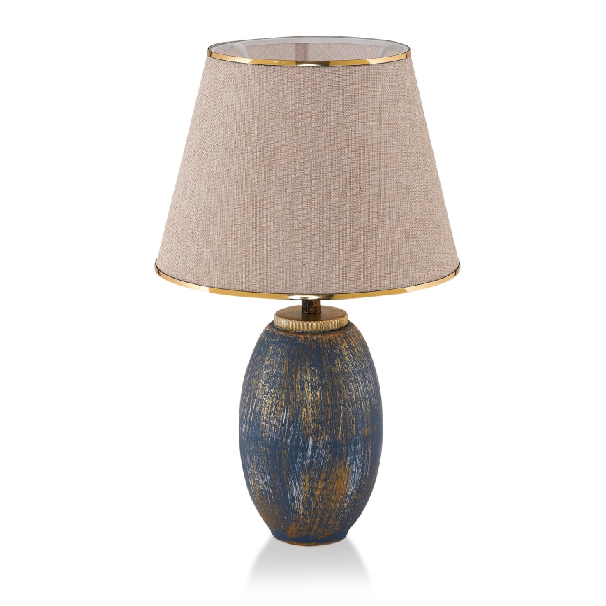 Stolná lampa RAMZES 1xE27/40W/230V krémová/modrá