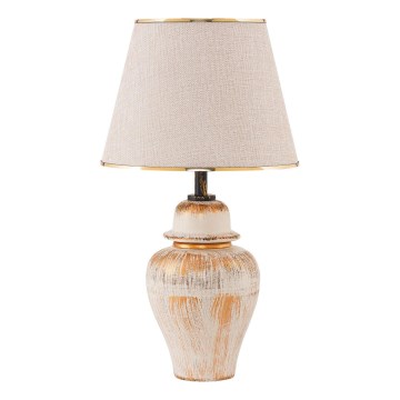 Stolná lampa RAMZES 1xE27/40W/230V krémová/zlatá