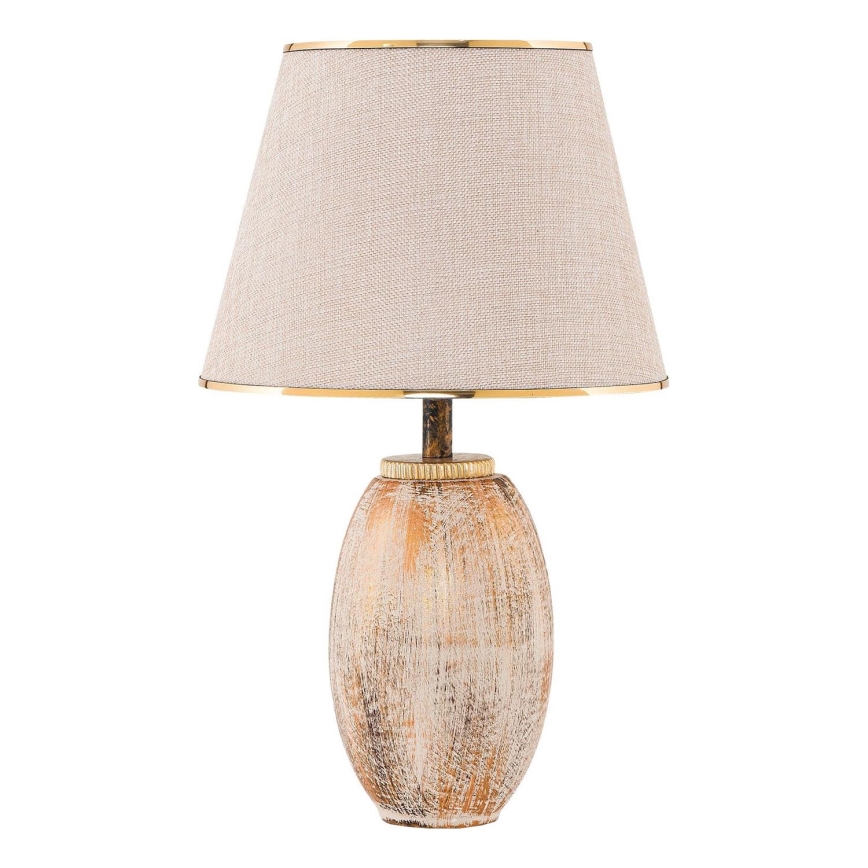 Stolná lampa RAMZES 1xE27/40W/230V krémová/zlatá