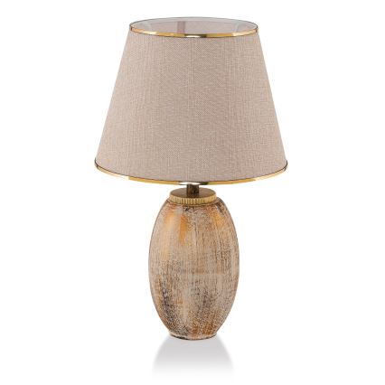 Stolná lampa RAMZES 1xE27/40W/230V krémová/zlatá