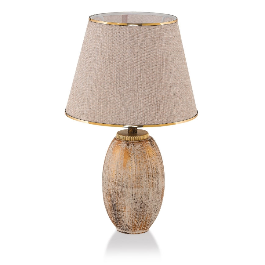 Stolná lampa RAMZES 1xE27/40W/230V krémová/zlatá
