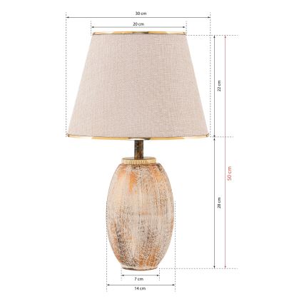 Stolná lampa RAMZES 1xE27/40W/230V krémová/zlatá
