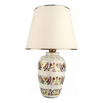 Stolná lampa RAMZES 1xE27/40W/230V krémová/zlatá