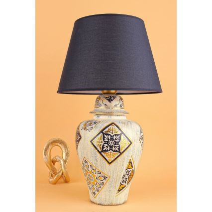 Stolná lampa RAMZES 1xE27/40W/230V modrá/béžová