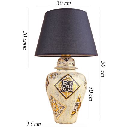 Stolná lampa RAMZES 1xE27/40W/230V modrá/béžová