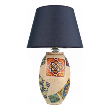 Stolná lampa RAMZES 1xE27/40W/230V modrá/béžová