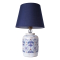 Stolná lampa RAMZES 1xE27/40W/230V modrá/biela