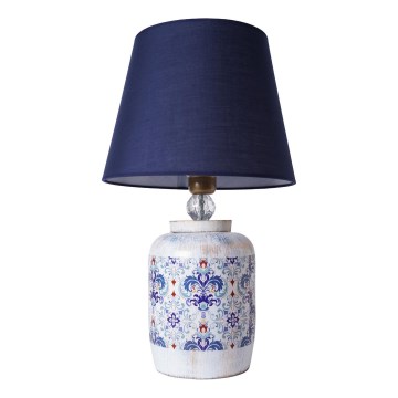 Stolná lampa RAMZES 1xE27/40W/230V modrá/biela