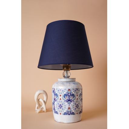 Stolná lampa RAMZES 1xE27/40W/230V modrá/biela