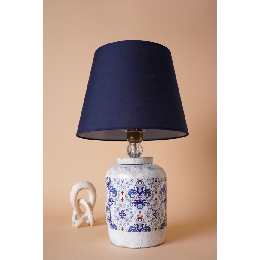 Stolná lampa RAMZES 1xE27/40W/230V modrá/biela
