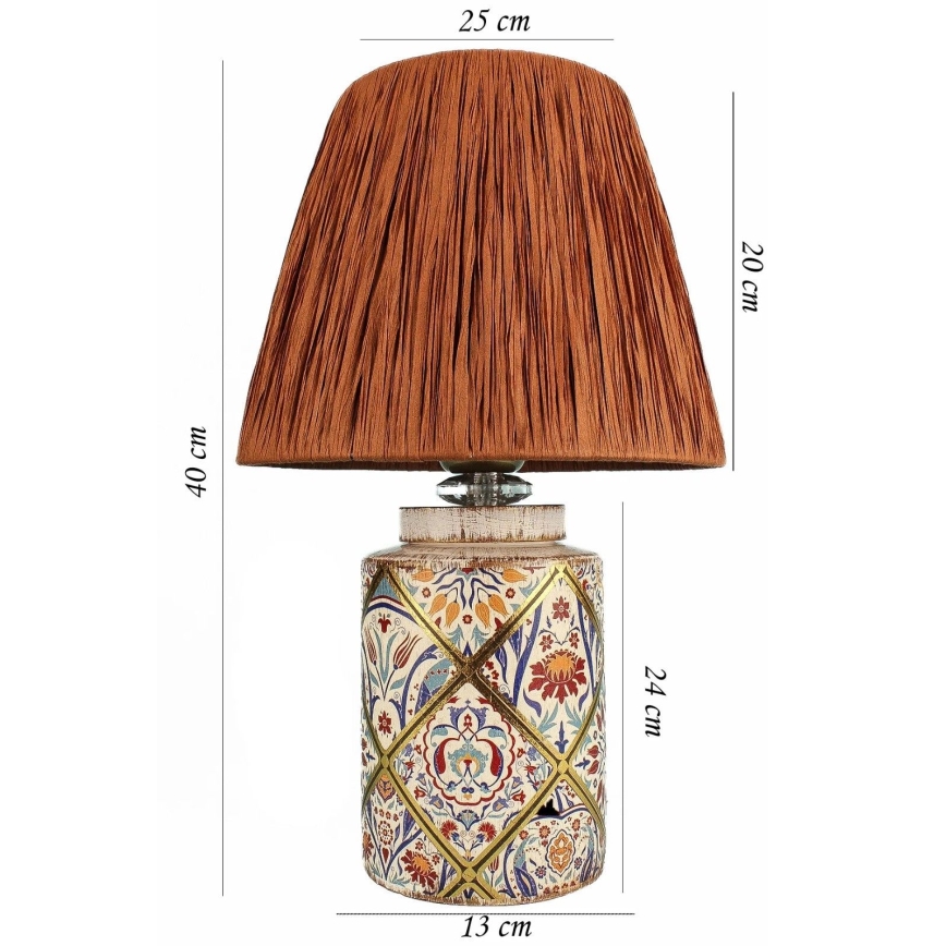 Stolná lampa RAMZES 1xE27/40W/230V rafia