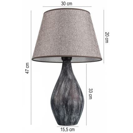 Stolná lampa RAMZES 1xE27/40W/230V šedá