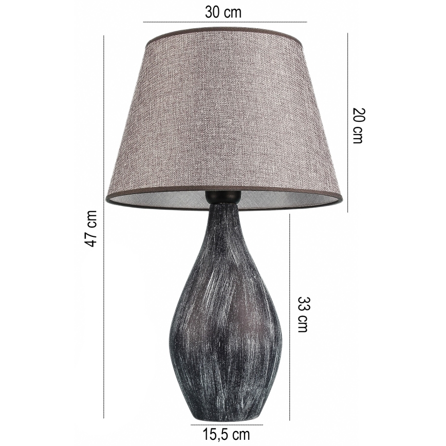 Stolná lampa RAMZES 1xE27/40W/230V šedá