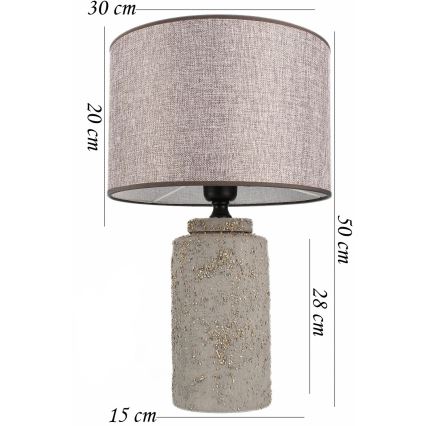 Stolná lampa RAMZES 1xE27/40W/230V šedá