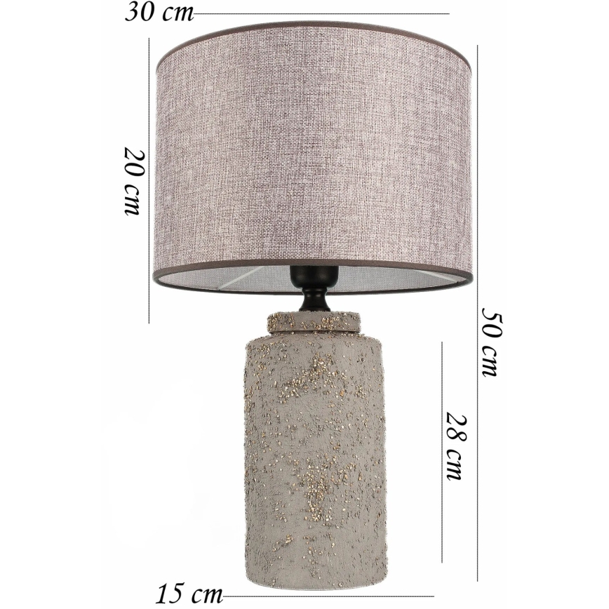Stolná lampa RAMZES 1xE27/40W/230V šedá