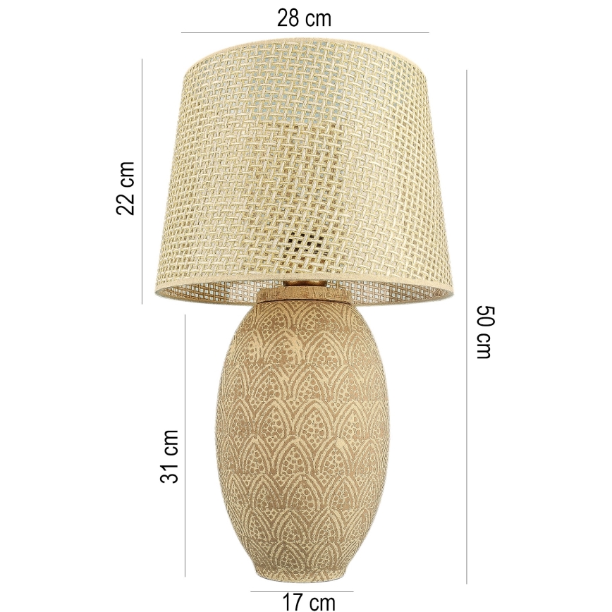 Stolná lampa RAMZES 1xE27/40W/230V zlatá