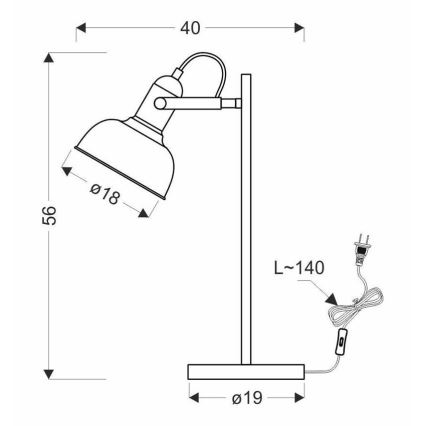 Stolná lampa RENO 1xE27/40W/230V čierna