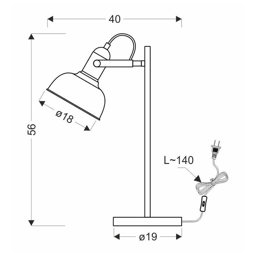Stolná lampa RENO 1xE27/40W/230V čierna