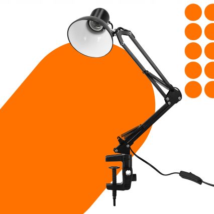 Stolná lampa s klipom 1xE27/60W/230V čierna