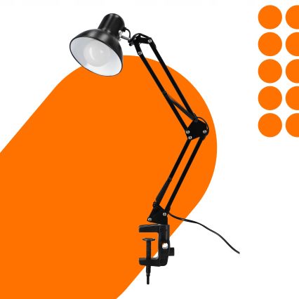 Stolná lampa s klipom 1xE27/60W/230V čierna