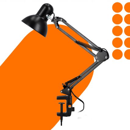 Stolná lampa s klipom 1xE27/60W/230V čierna