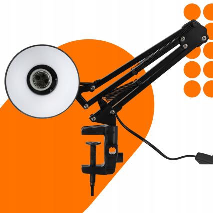Stolná lampa s klipom 1xE27/60W/230V čierna