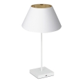 Stolná lampa s USB konektorom 1xE27/60W/230V biela