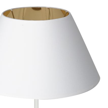 Stolná lampa s USB konektorom 1xE27/60W/230V biela