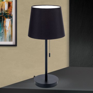 Stolná lampa s USB portom LUDWIG 1xE27/40W/230V 50 cm čierna