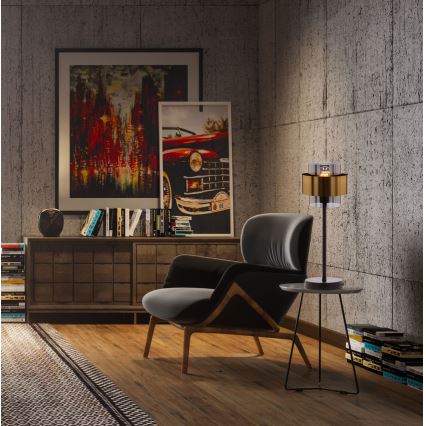 Stolná lampa SPIEGA 1xE27/60W/230V zlatá/čierna