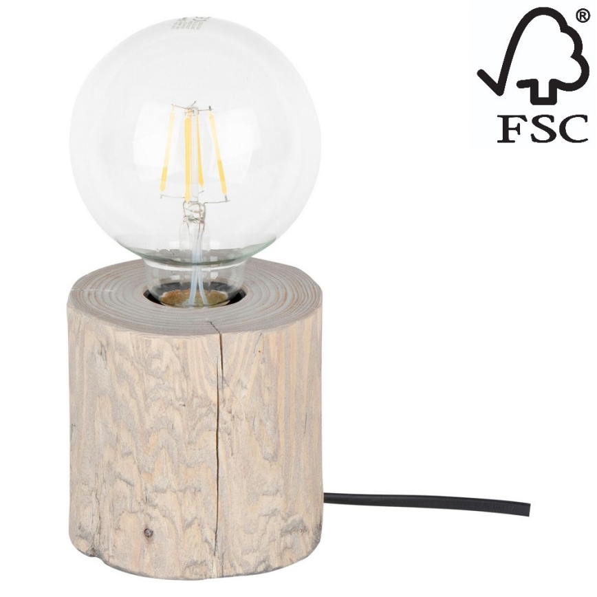 Stolná lampa TRABO 1xE27/25W/230V borovica – FSC certifikované