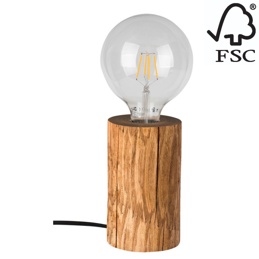 Stolná lampa TRABO 1xE27/25W/230V borovica – FSC certifikované