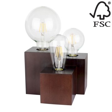 Stolná lampa VINCENT 3xE27/15W/230V buk – FSC certifikované