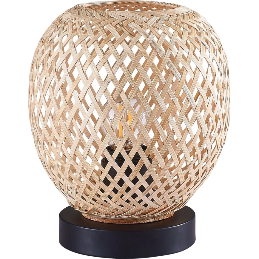 Stolná lampa ZANZIBAR 1xE27/20W/230V pr. 18 cm bambus