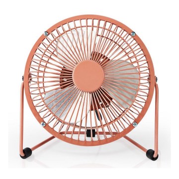 Stolný ventilátor 3W/USB 15 cm rosegold