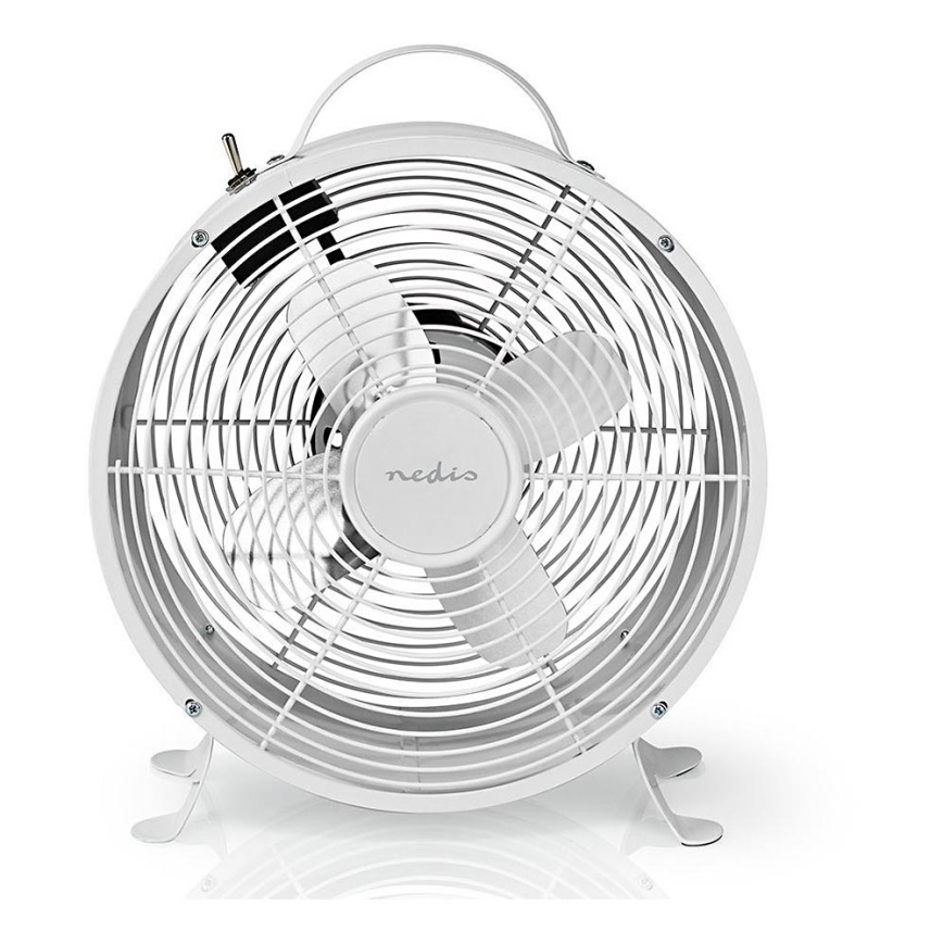 Stolný ventilátor RETRO 20W/230V biela ø25 cm