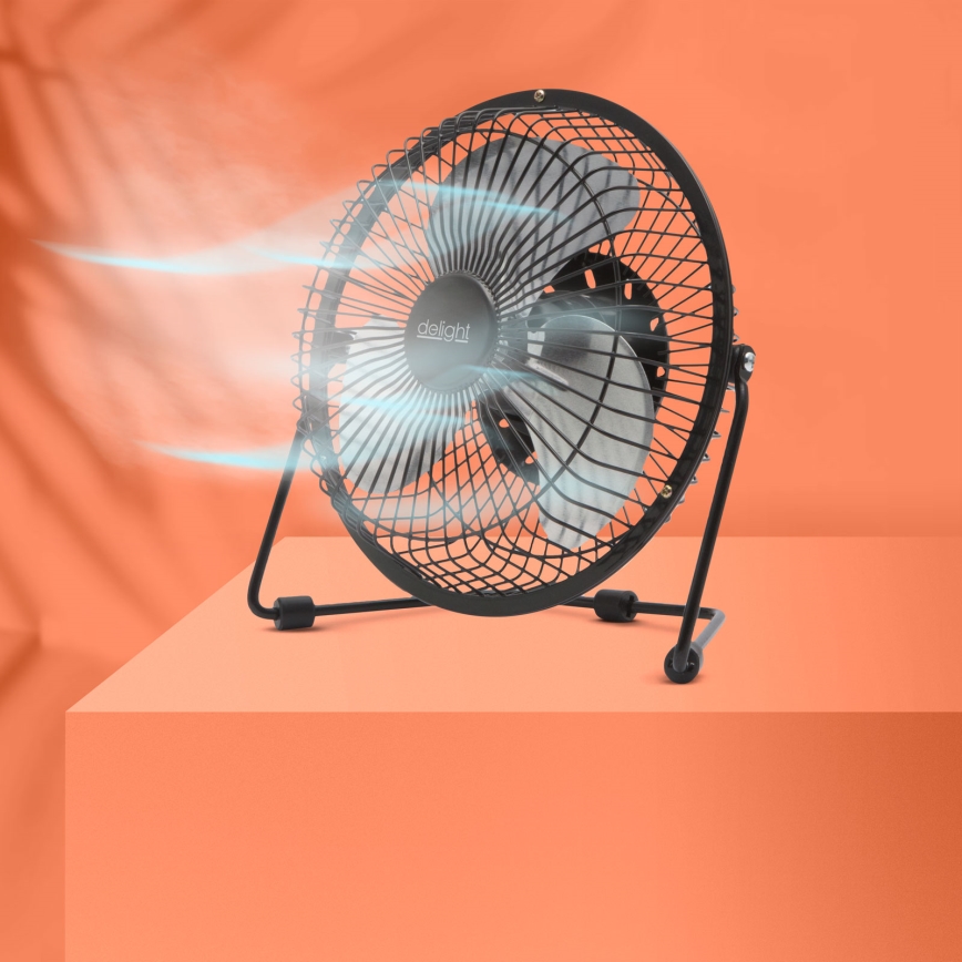 Stolný ventilátor USB 1,75 W / 5 V, priemer 18 cm, čierny