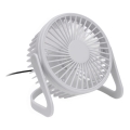 Stolný ventilátor USB pr. 15 cm biela