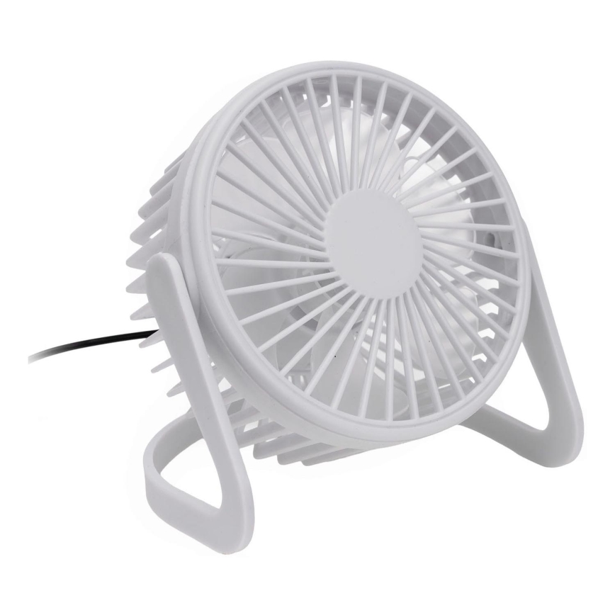 Stolný ventilátor USB pr. 15 cm biela