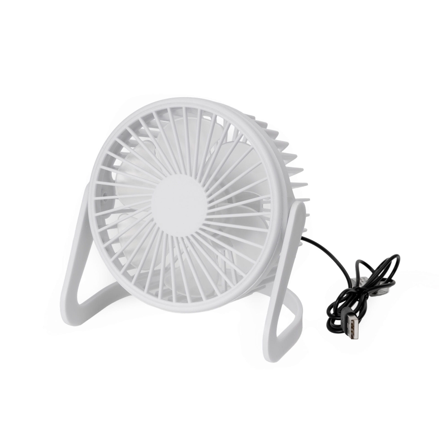 Stolný ventilátor USB pr. 15 cm biela