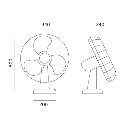 Stolný ventilátor VIENTO 40W/230V čierny