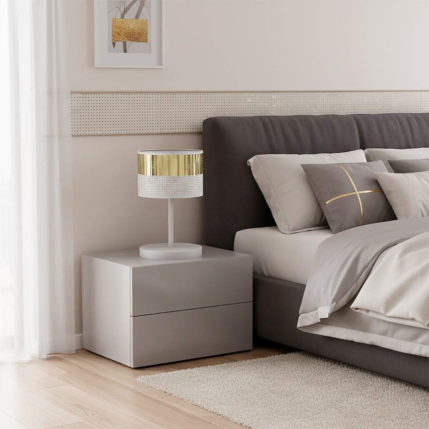 Stolová lampa LUX 1xE27/15W/230V biela/zlatá