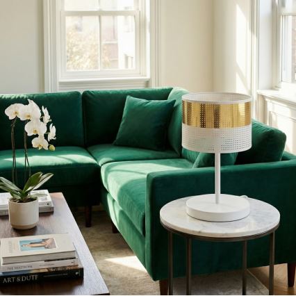 Stolová lampa LUX 1xE27/15W/230V biela/zlatá